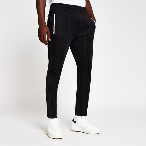 Black Piped Slim Fit Joggers