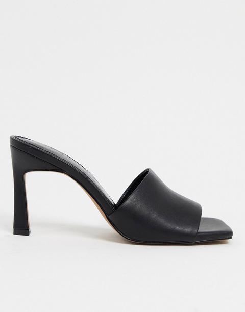 Asos Design Hattie Mid-heeled Mule Sandals In Black