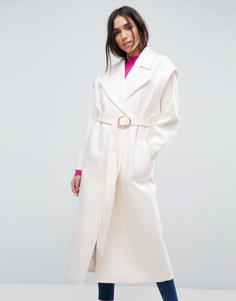 Asos - Cappotto Anni '80 Con Maniche A Pipistrello E Cintura - Rosa