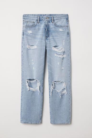 H & M - Original Straight High Jeans - Blu