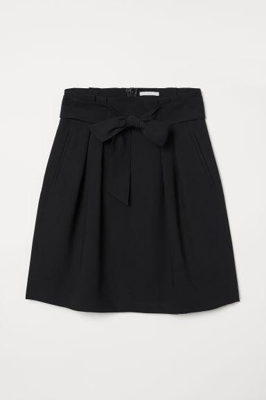 H & M - Gonna Con Cintura Da Annodare - Nero