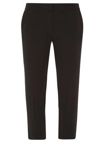 Womens Petite Black Naples Ankle Grazer Trousers- Black, Black