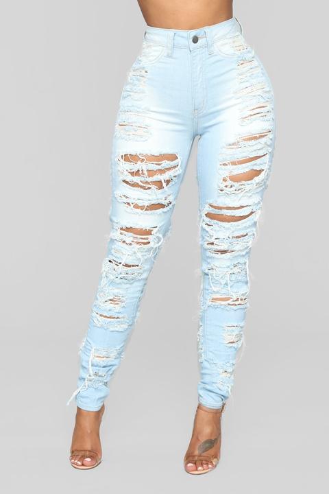 distressed jeans light blue
