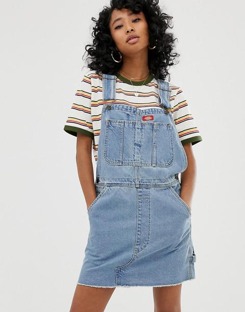 Dickies Dungaree Dress In Denim-blue