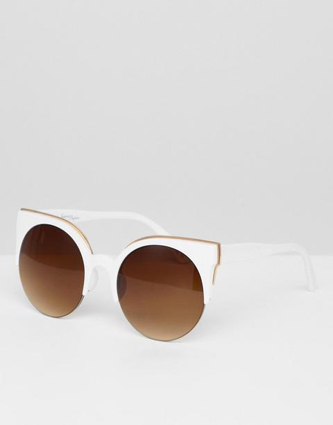 Jeepers Peepers - Occhiali Da Sole A Occhi Di Gatto Con Montatura Colorata - Bianco