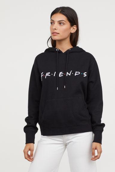 Sudadera Con Capucha Y Motivo