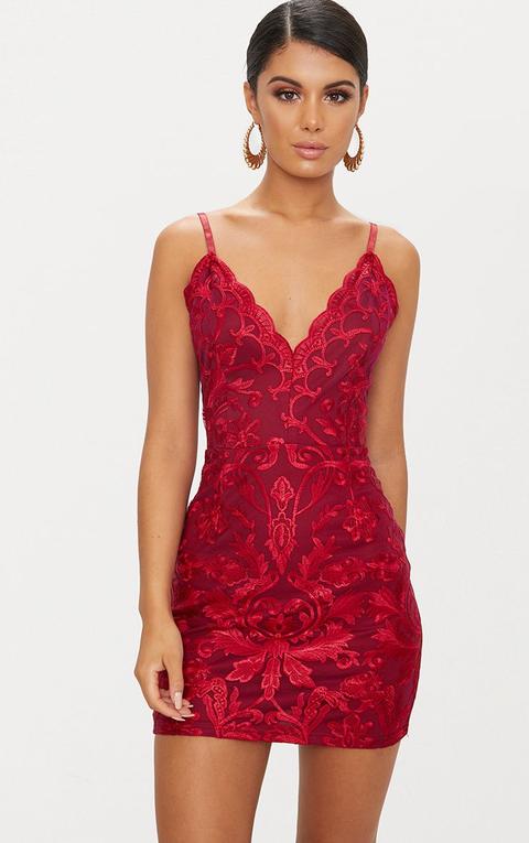 red lace dress pretty little thing