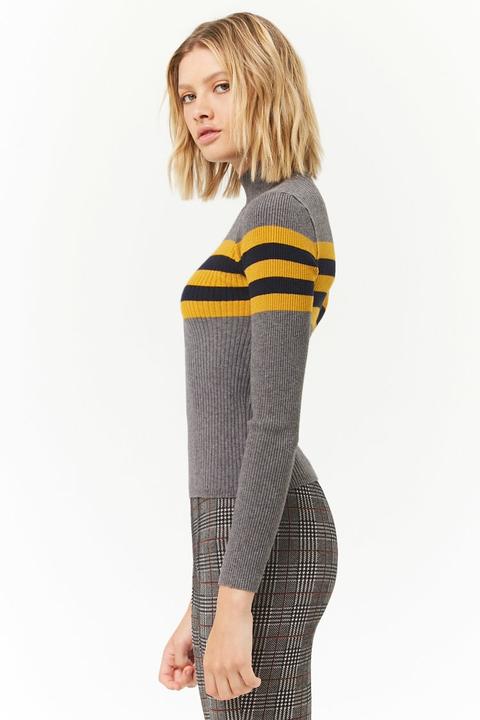 ribbed striped sweater