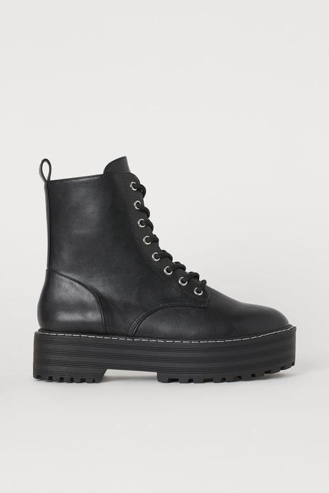 Bottines À Plateau - Noir