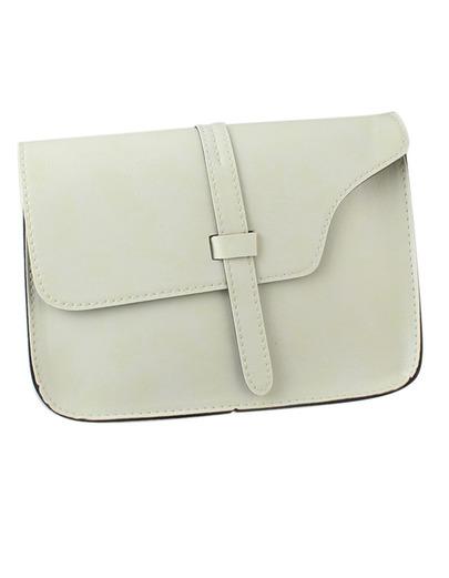 Borsa A Tracolla Pu Pelle Con Cinturino - Bianco