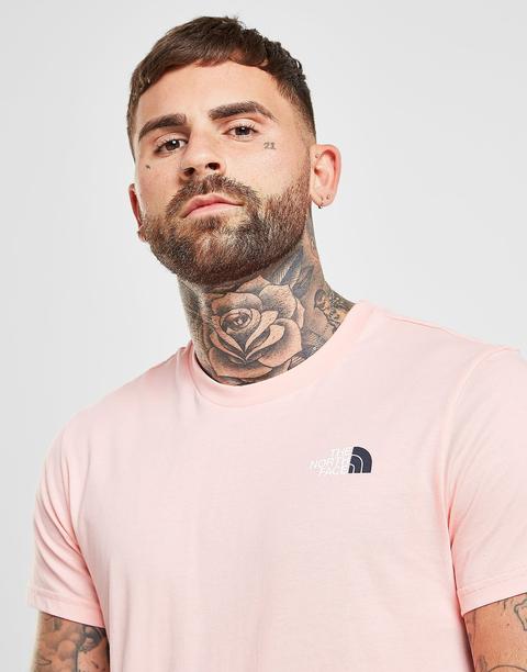 mens pink north face t shirt
