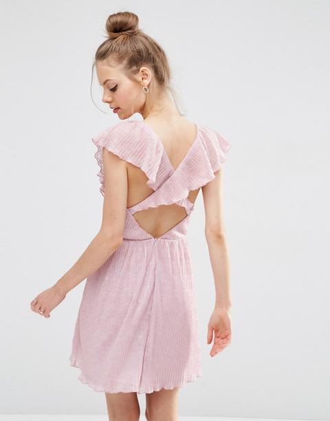 Minivestido Escotado Con Detalle De Volantes En Encaje Suave De Asos