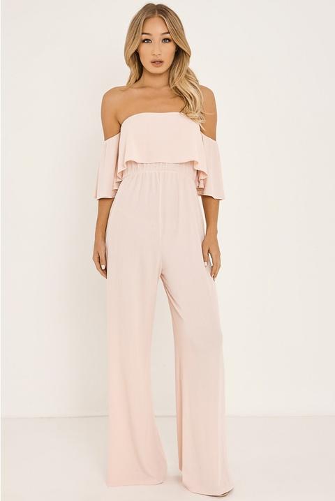 Binky Pink Bardot Palazzo Jumpsuit