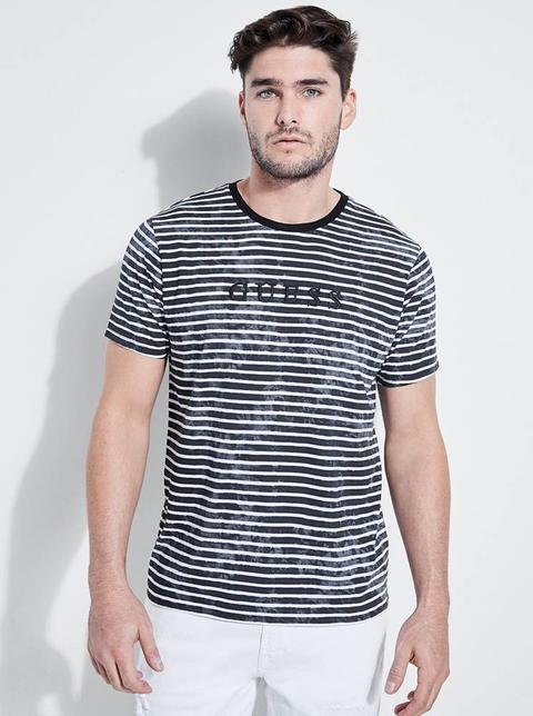 guess tie dye stripe tee