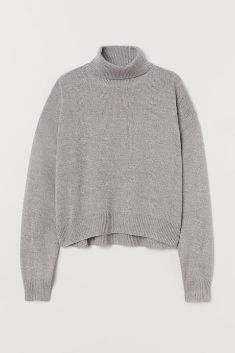 H & M - Pullover A Collo Alto - Grigio