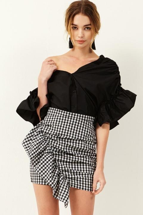 Gemma Check Ruffle Mini Skirt