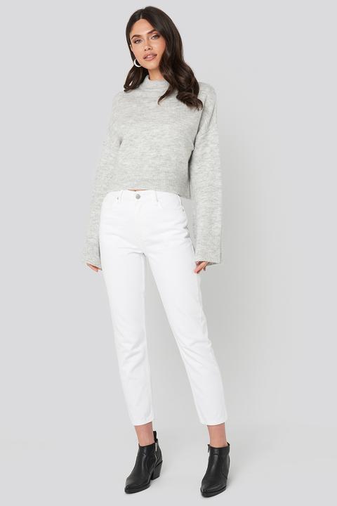 Na-kd Cropped 5 Pocket Jeans - White