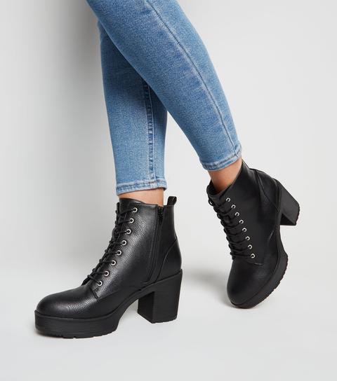 black chunky heel ankle boot