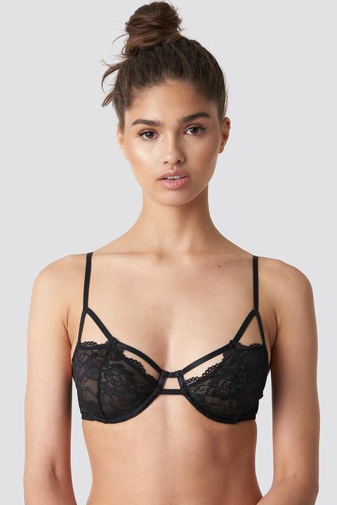 Strappy Cup Lace Bra Schwarz