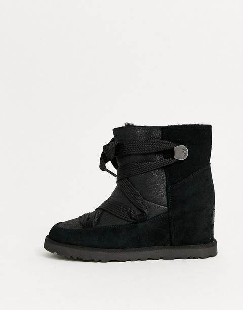 Botines Negros De Cordones Con Diseño Clásico De Ugg