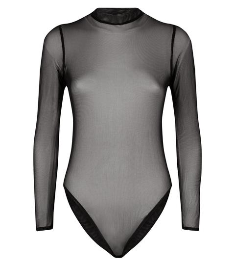 Black Plain Mesh Bodysuit New Look