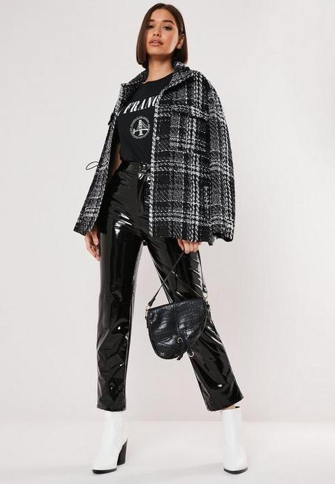 Black Tweed Drawstring Jacket, Black