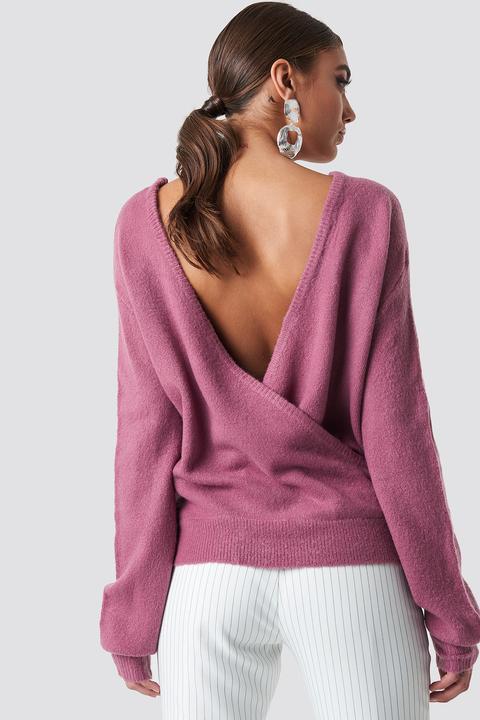 Back Overlap Knitted Sweater Rosa