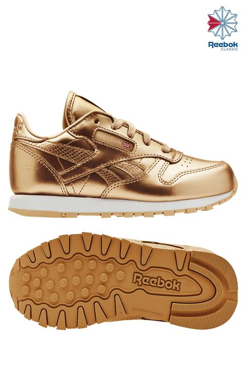 Reebok Metallic Brass White Classic Leather Trainer