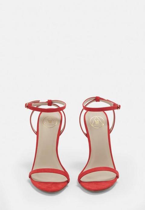 red barely there heel