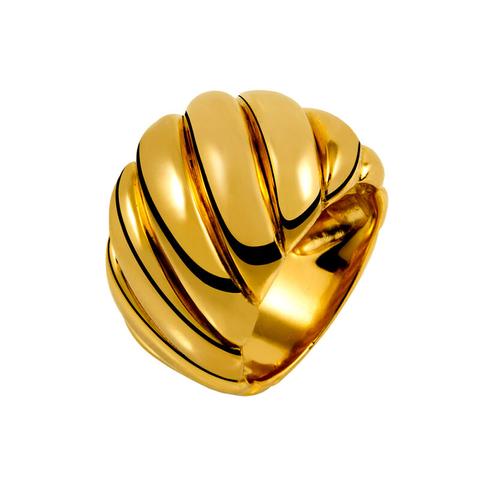 Anillo Gallonado Plata Recubierta Oro