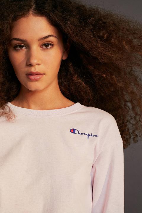 Champion Logo Lilac Long-sleeve T-shirt - Womens M