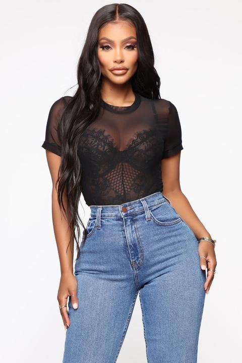 Don't Mesh With Me Top - Black