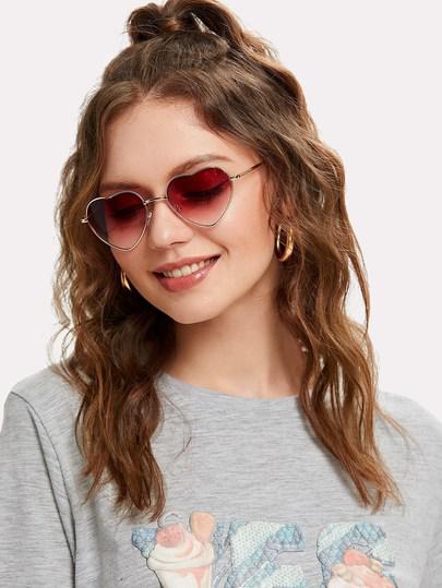 Gafas De Sol Ombre Con Lentes De Corazón