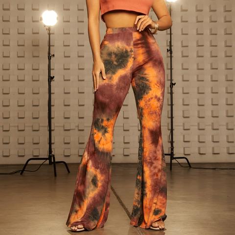 Tie Dye Flare Leg Trousers