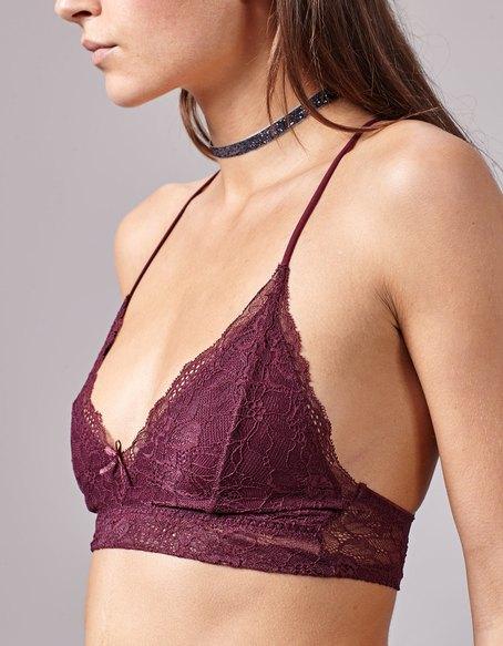 Bralette Pizzo Fiori Granata