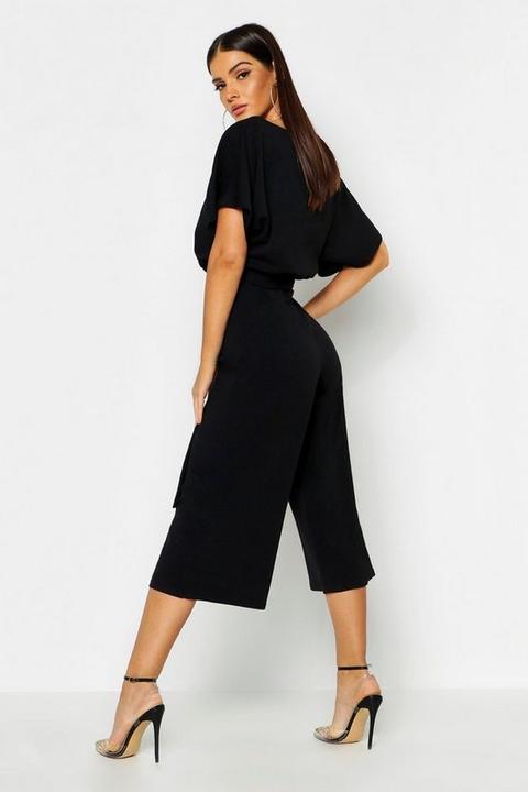 tie waist culotte jumpsuit