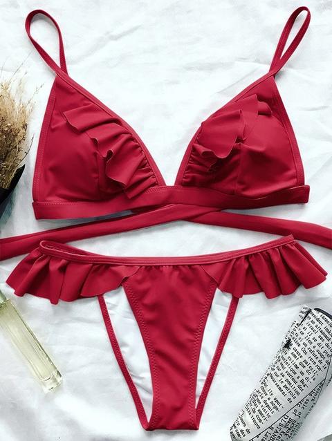 Cami Frilly High Leg Bikini
