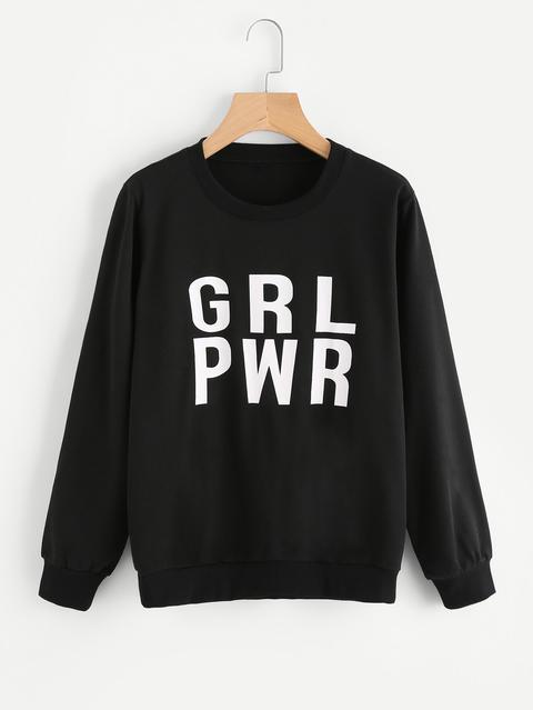 Letter Print Pullover