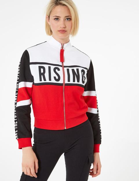 Felpa Tricolore Con Zip "rising"