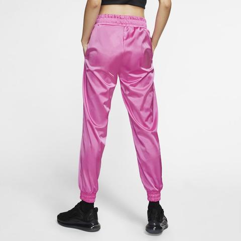 nike air satin track pants pink