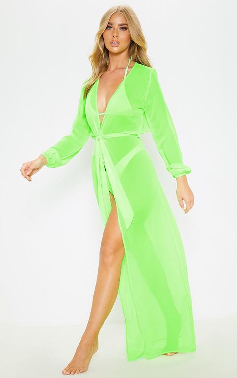 Lime Tie Waist Kimono