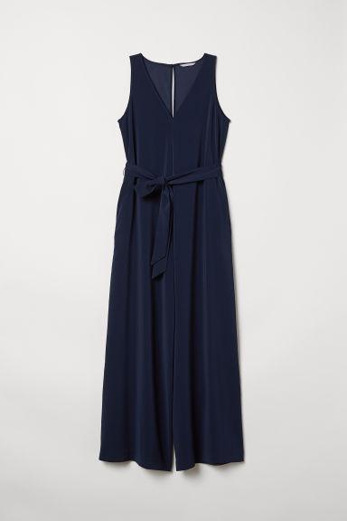 H & M - Tuta Con Cintura Da Annodare - Blu