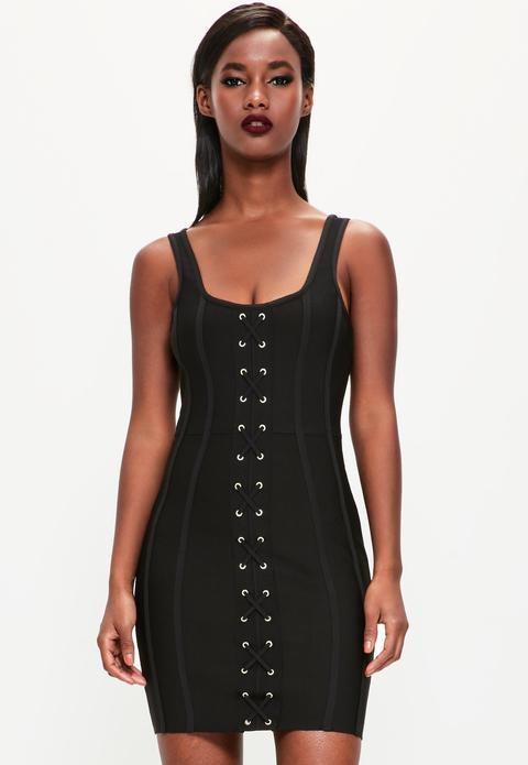 Peace + Love Black Strappy Criss Cross Front Bandage Dress
