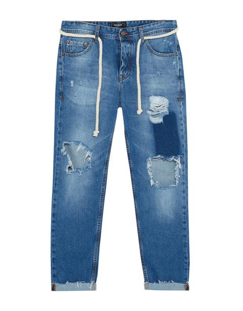 Jeans Slim Fit Strappi Cintura