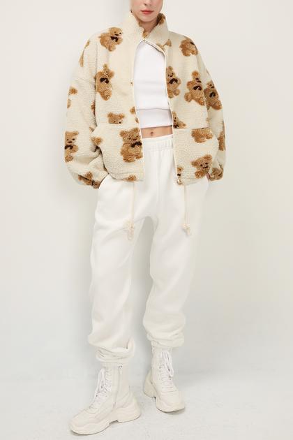 brynn teddy zip up jacket
