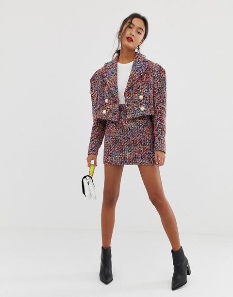 Traje De Minifalda En Tejido De Bouclé Pop De Asos Design