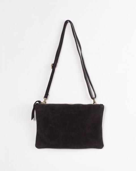 Bolso Cartera Ante Mini Negro