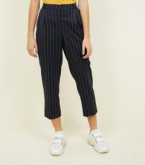 pinstripe tapered trousers