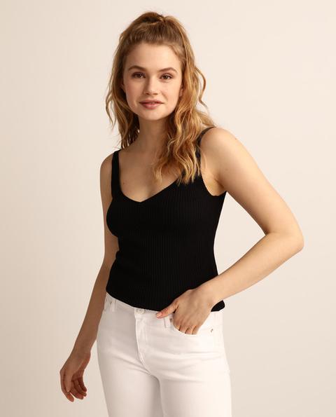 Easy Wear - Top De Canalé De Mujer Con Puntilla