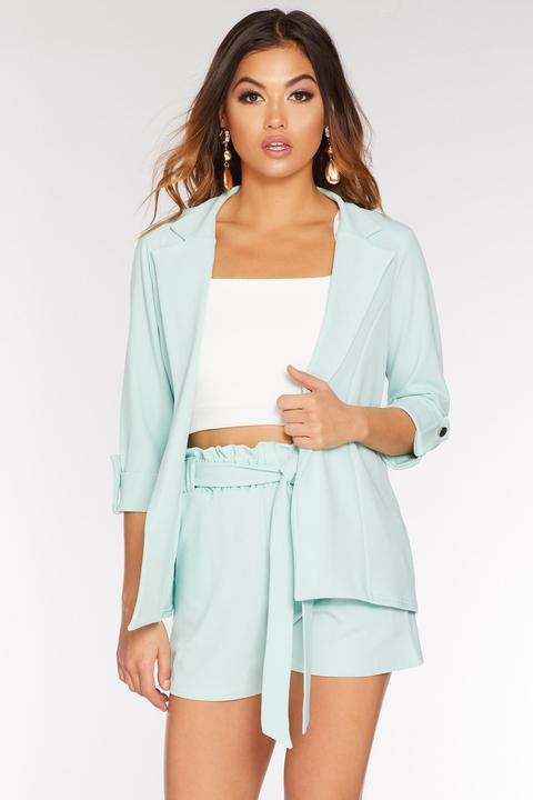 Mint Green 3/4 Sleeve Blazer from Quiz 